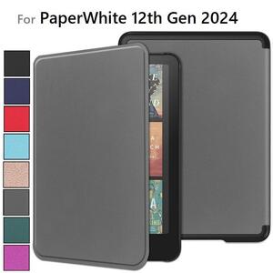 Kindle PaperWhite 第12世代 7インチ 2024年用PU革 スマート カバー ケース 手帳型 自動休眠対応 パープル