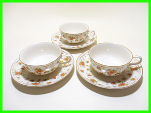 ★ Ccontemporary Noritake ノリタケ コンテンポラリー カップ ＆ ソーサー 3客セット 花柄 1970年代 レトロ