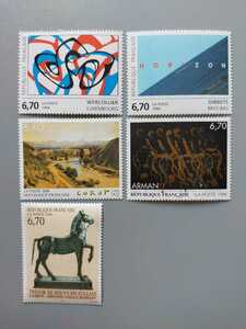 フランス　1996年　美術切手5種完