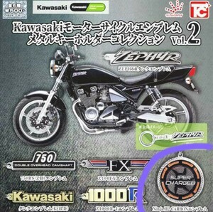 ガチャ カワサキ 【 Ninja H2 CARBON 】メタルキーホルダー 新品 Kawasaki モーターサイクルエンブレム　b