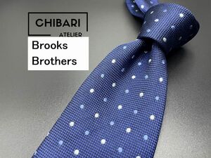 【美品】BrooksBrothers　ブルックスブラザーズ　ドット柄　ネクタイ　3本以上送料無料　ネイビー　0504203