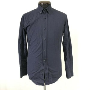 ZARA MAN/ザラマン★長袖シャツ【メンズ36/navy/ネイビー】ボタンダウン/Tops/Shirts◆BH767