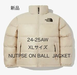 新品 25AW XL THE NORTH FACE ノースフェイス ホワイトレーベル NUPTSE ON BALL JACKETヌプシ ダウンジャケット ベージュ