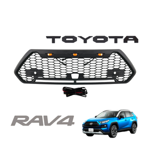 RAV4 50系 フロントグリル ラプターグリル カメラ無し コンチネンタル製 TOYOTA エンブレム LEDマーカー タコマ風