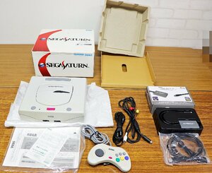 S◇ジャンク品◇ゲーム機 SS/セガサターン シロ HST-0019 SEGA 他社製HDMIコンバーター付 SEGA SATURN 箱/取扱説明書/コントローラーつき