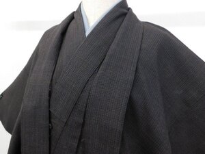 〔楽布〕P31237　紬　アンサンブル　男物　k