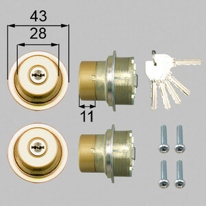 LIXIL・トステム ボイーズ　ドア錠セット（ＭＩＷＡ ＵＲシリンダー）内筒のみ 玄関ドア部品 [DCLZ721]　kenz