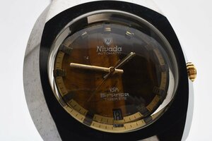 稼働品 ニバダ ブランカ タイガーアイ カットガラス 96304 自動巻き メンズ 腕時計 NIVADA