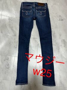 マウジー moussy ストレッチ スリム スキニー デニムパンツ 　ホワイトステッチ 25　 010-ASC12-2480