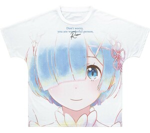 Re ゼロから始める異世界生活 レム Ani Art aqua label フルグラフィックTシャツ ユニセックス XXL