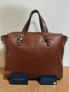 8万円 新品 ラルフローレン RALPH LAUREN POLO ポロ 本革 ブリーフケース レザーバッグ bagバッグ ハンドバッグ rrlアメリカUSA coach tumi