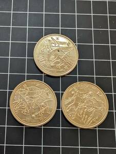 [即決/おまとめ] 2002年 FIFAワールドカップ 500円×3枚 3種セット 500円玉 日韓worldcup 記念硬貨 ニッケル黄銅貨 同梱可 954。