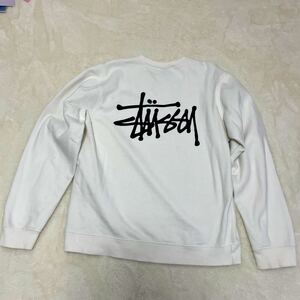 STUSSY ステューシー ビッグロゴ スウェット ホワイト　サイズL