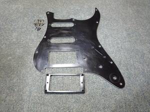 1984～85年製 FERNANDES FST-65用 Pickguard Black 3PLY SSH 11点留め フロイド用 ピックガード エスカッション付き　フェルナンデス