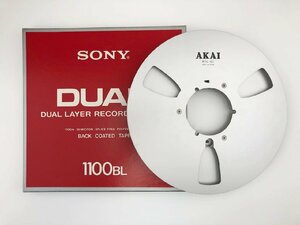 オープンリール 10号 AKAI メタルリール 代替箱（シミ）付き 空リール 使用済み 現状品