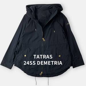 美品 TATRAS タトラス 24SS DEMETRIA デメトリア ミドル丈 モッズコート 黒 ブラック 02 M レディース 高級 アウター