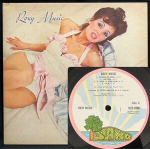 UK-Original / Pink Rim Label初版!! レア委託プレス! Mat:1/1! Roxy Music ロキシー・ミュージック / S.T. レコード LP ロック Brian Eno 