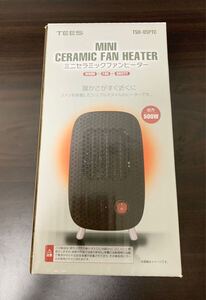 【新品】ミニ セラミックファンヒーター 出力500Ｗ　PTC(自己温度制御)機能・転倒時自動OFF機能・サーモスタット機能搭載 AC100V