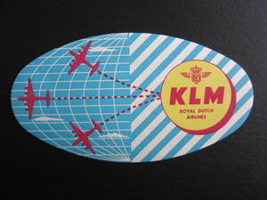 KLMオランダ航空■フィンチロゴ■The "Finch Logo"■ラゲッジラベル■楕円ステッカー■1950