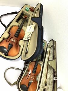 まとめ豪華セット 子供用/バイオリン SUZUKI VIOLIN №200 サイズ1/8 Anno2003 サイズ1/2 Anno2008 弦楽器 ハードケース付き#20015