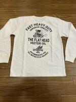 THE FLAT HEAD FN-TML-101 FH MOTOR OIL L/S TEE WHT 42サイズ