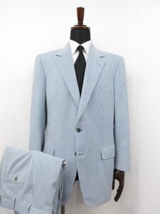 超美品 【ブリオーニ Brioni 】 CERARE シングル2ボタン スーツ (メンズ) size49 R7 ブルー×ホワイト ストライプ柄 伊製 □28RMS9444□