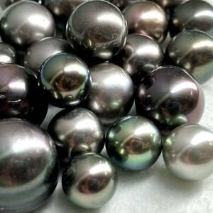 ●南洋黒蝶真珠26点おまとめ●u 50g/250ct 約8.8-14.7mm珠 ルース 裸石 宝石 ジュエリー jewelry Pearl パール ①