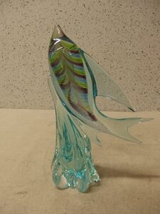 0540294w【ロイヤルマルティ マルティグラス ガラス製 魚の置物】ブルー系/中古品/ガラス工芸/オブジェ