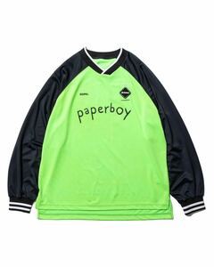 【新品未使用】 24SS 新品 FCRB f.c real bristol エフシーレアルブリストル SOPHNET ソフ PAPERBOY L/S OVERSIZED GAME SHIRTS Tシャツ 緑