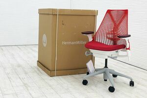 【未開封未使用品】 ハーマンミラー セイルチェア ミドルバック 中古 Herman Miller 中古オフィス家具 フルアジャスタブル ランバー レッド