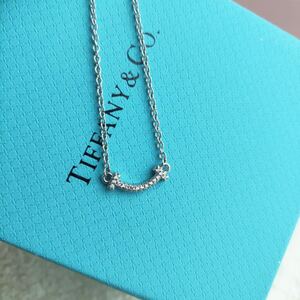 極美品 Tiffany ティファニー ネックレス Tスマイル ミニスマイル ネックレス CA8201189