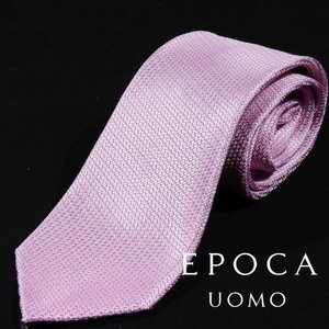 新品1円～★定価1.4万 エポカ ウォモ EPOCA UOMO 日本製 シルク絹100% ネクタイ 織柄 ピンク 正規店本物 ◆3615◆