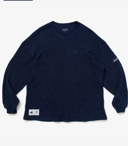 希少★新品本物【INDIGO★3】★GAUFRE WAFFLE LS ゴーフルワッフル ホライズンロゴ 正規店購入 ディセンダント 入手困難 DESCENDANT 22AW