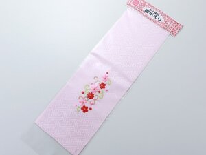 七五三 半衿 お子様用 ポリエステル 刺繍 半襟 花 ピンク　ch-30-B