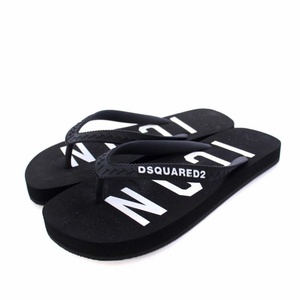 未使用品 ディースクエアード BE ICON FLIP FLOPS ビーチサンダル トング フラット ラバー 35 22.5cm 黒 ブラック S83FF0001