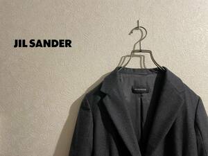 ◯ イタリア製 JIL SANDER フランネル ショート テーラード ジャケット / ジルサンダー ウール グレー 34 Ladies #Sirchive