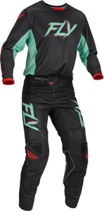 S/28インチ MXウエア 上下セット FLY 23 KINETIC SE RAVE ブラック/ミント/レッド ジャージ＆パンツ モトクロス 正規輸入品 WESTWOODMX