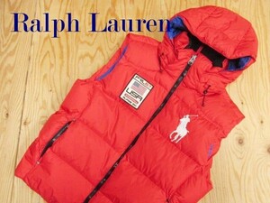 ★ラルフローレン RalphLauren★ビッグポニー メンズ フーディダウンベスト レッド★R61117026A