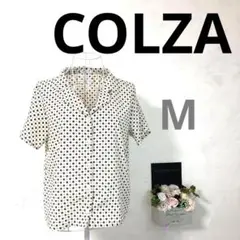 【美品A】COLZA トップス ブラウス 半袖 Vネック 花柄 M レディース