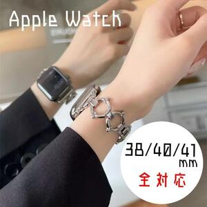 ★Apple Watch　38/40/41mm　シルバー　チェーンベルト