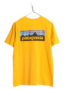 16年製 パタゴニア ポケット付き 両面 プリント 半袖 Tシャツ メンズ M / Patagonia アウトドア ポケT P-6 ボックスロゴ バックプリント 黄