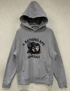 ＊アベイシングエイプ A BATHING APE GENERALS プリント プルオーバーパーカー M　　　　　　　BJBD.F