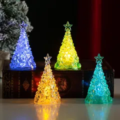 撮影 プレゼント インテリア 室内 おしゃれ 電飾 置物 光る かわいい 飾り クリスマス 電池付き ミニ 4個セット イルミネーション LED ツリー 卓上 クリスマスツリー Hopeholic