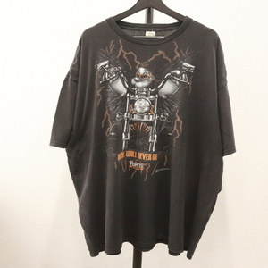 A502 2000年代製 DELTA デルタ 半袖プリントTシャツ■00s 表記3XLサイズ 黒 ポパイ サンダー アメカジ ストリート 古着 古着卸 激安 希少