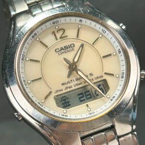 CASIO カシオ LINEAGE リニエージ LCW-M200 腕時計 タフソーラー 電波時計 アナデジ ホワイト ゴールド ステンレススチール メタル 稼働品