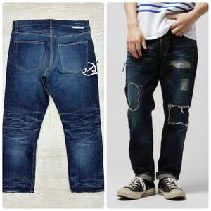 希少 DENIM BY VANQUISH & FRAGMENT FIVE YEARS WASH LOW CROTCH CROPPED VFP5035 バンキッシュ フラグメント デニム パンツ サイズ 34 612