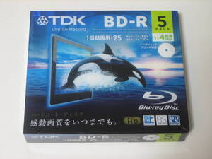 新品未開封　イメーション TDK　BRV25PWB5A　BD-R　1回録画用 25GB　地上デジ180分 BSデジタル130分　1～4倍速　インクジェット対応　5枚入