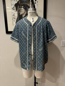 LOUIS VUITTON Supreme Jacquard Denim Baseball Jersey デニム ベースボール　シャツ 半袖 モノグラム ルイヴィトン　シュプリーム