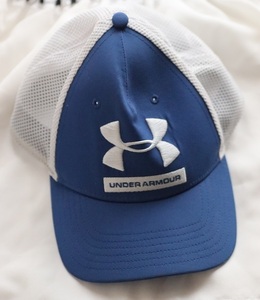 アンダーアーマー キャップ 野球帽 ブルー×ホワイト ポリエステル Under Armour メッシュ