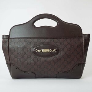 グッチ グッチシマ ホースビット ハンドバッグ ブラウン レザー レディース GUCCI 中古